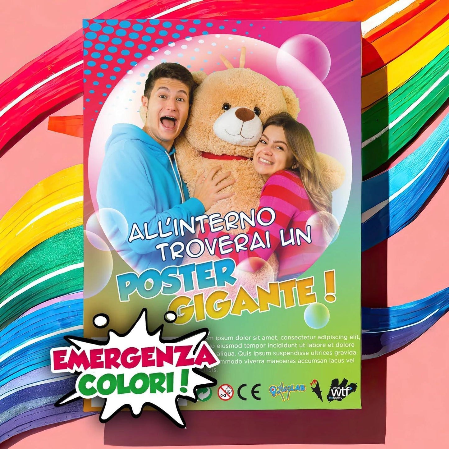 Colora Libro Emergenza Colori con 10 Pennarelli Colorati - Ninna e Matti Shop