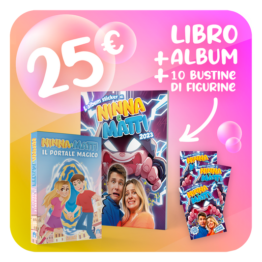 Bundle Album 2023 La sfida contro il tempo + Libro ufficiale Il Portale Magico + 10 bustine di figurine