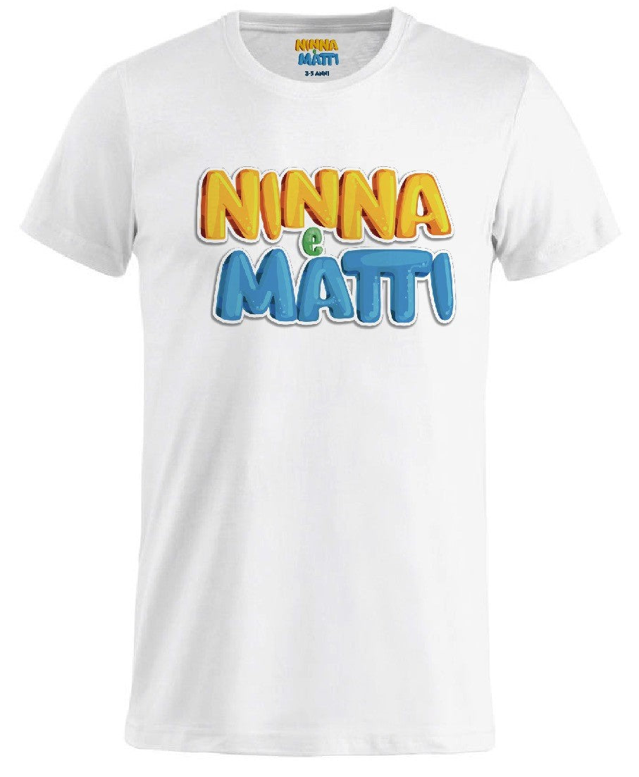 Maglietta t-shirt bianca ufficiale Ninna e Matti con Logo stampato