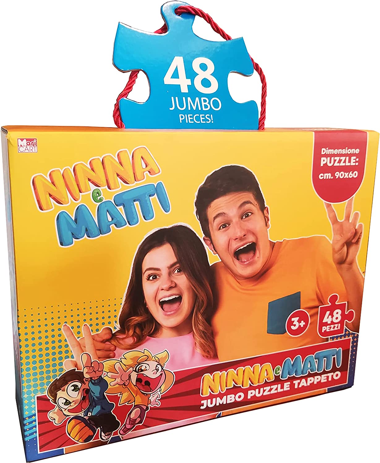Ninna e Matti Tappeto Puzzle Jumbo, Tema Foto, Colore Giallo