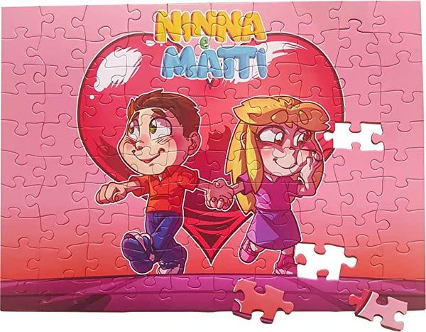 NINNA e MATTI Puzzle da 100 Pezzi Semplice per Bambini, Tema Foto Azzurro,  52x38 cm : : Giochi e giocattoli